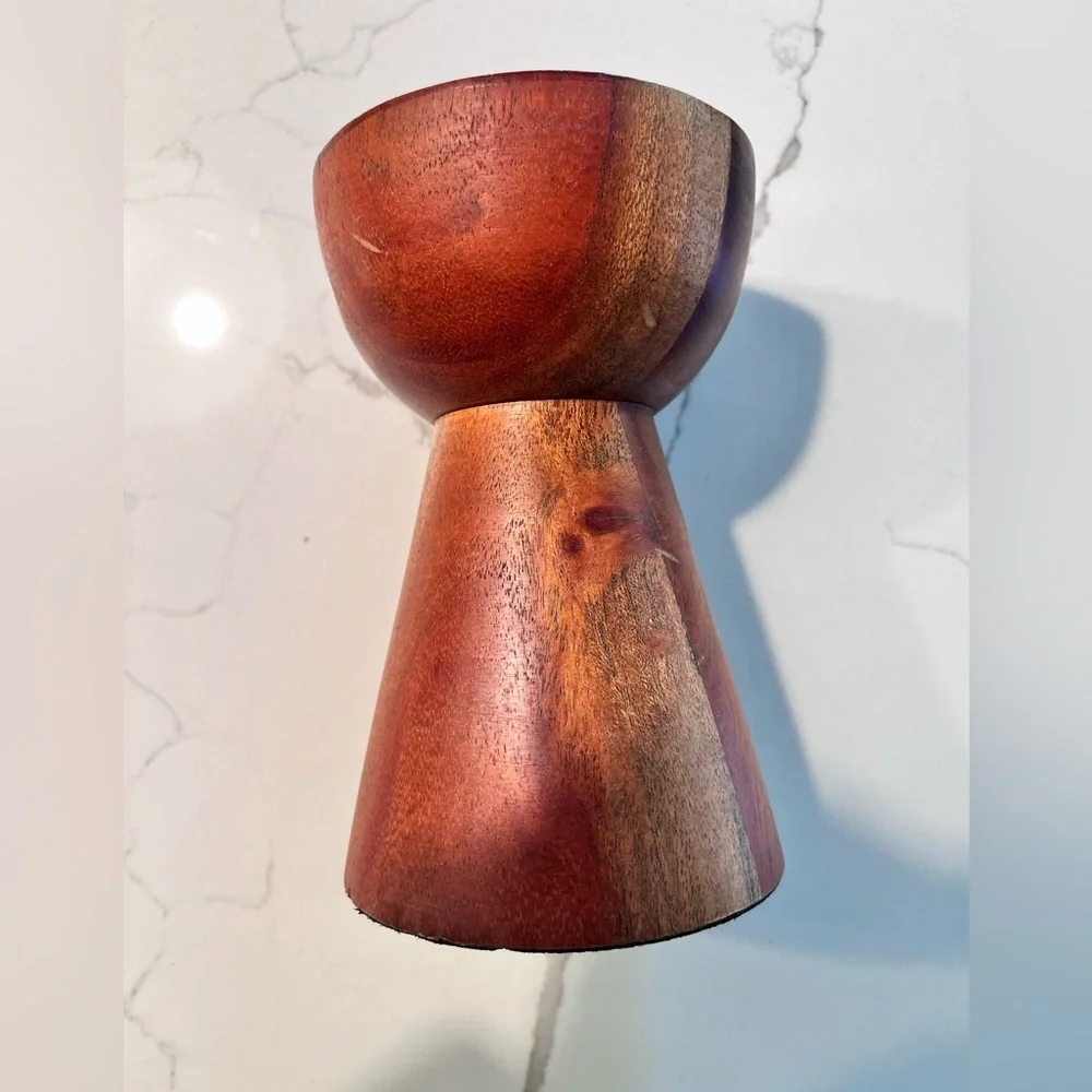 Crate & Barrel Walnut 6” Pillar Stand